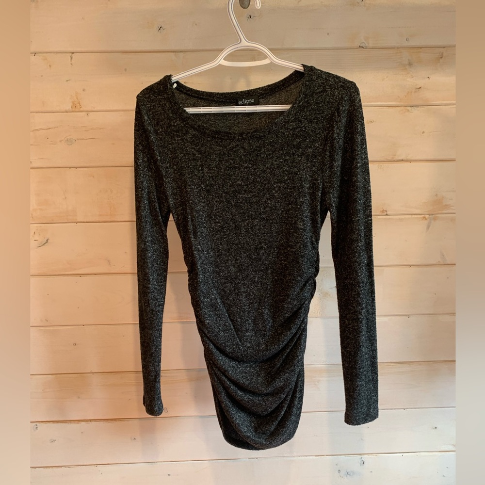 Eclipse | Long Sleeve Heathered Grey Dress/Tunic